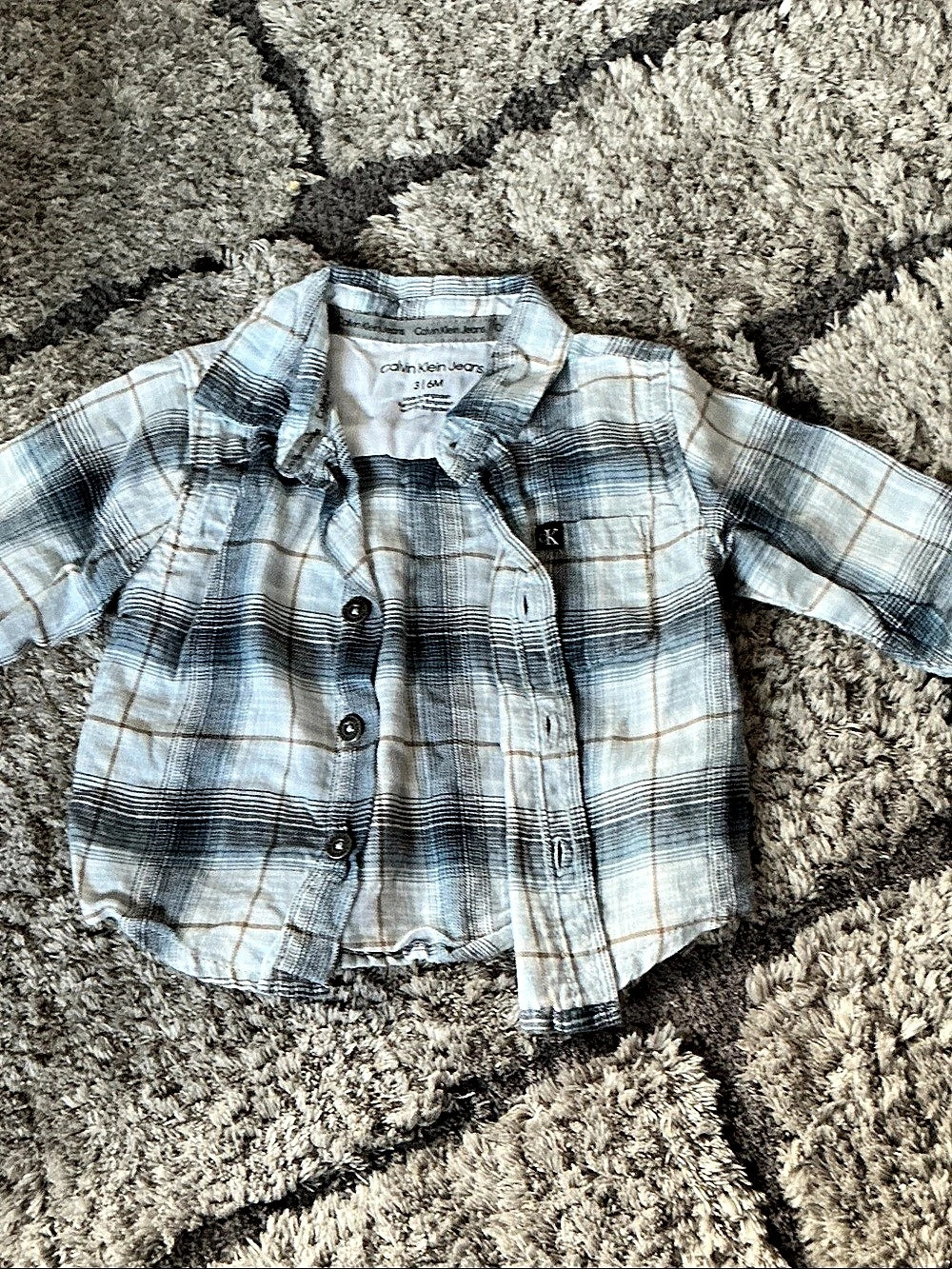 Calvin Klein Jeans Plaid Button-Down Shirt Size Like New